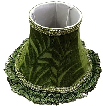 perfk Vintage Lustre Abat-Jour À Franges Garniture Ampoule Couverture Clip sur Ampoule 70S Table Mur Floral Lustre Lampe pour Chevet Chambre Applique Murale, Tambouriner