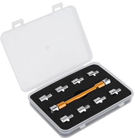aqxreight Speichenschlüssel, Motorrad-Speichenschlüssel CNC-Schraubenschlüssel-Set 5,0-6,8 Länge 93 Mm/3,7 Zoll für die Meisten Motorräder (B (Gold))