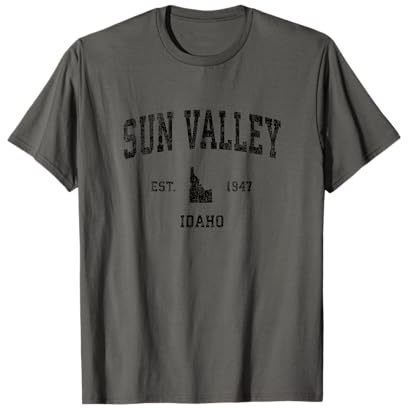 Sun Valley Idaho ID Design vintage Sport Noir T-Shirt