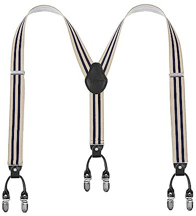Lafayon Hosenträger Herren mit 6 Clips, Y-Back 3,5 cm Breit Hosenträger Heavy Duty Verstellbar und Elastisch mit Starken Metallklammern und Geschenkverpackung