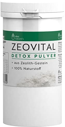 doc nature's ZEOVITAL Detox Pulver, 250g aus Zeolith, äußerliche Anwendung | 100% Naturstoff aus Vulkangestein – als Körperpuder, Detox-Fußbad oder Heilerde-Maske für die tägliche Hautpflege