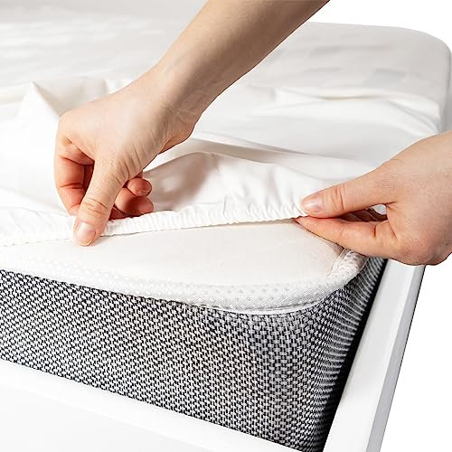 Matmazel Wasserdichter Matratzenschoner mit Rundumbezug 100 x 200 cm - Atmungsaktiv, Geräuschlos - Oeko-Tex Zertifikat - Hochwertige geräuschlose Matratzenschoner aus Baumwolle