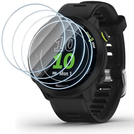 Vauki Protection D'écran pour Garmin Forerunner 55/45/45S/245 4 Pièces,Verre Trempé 9H Dureté Anti-Rayures Sans Bulles HD Ultra-Clair Film Protecteur d'écran pour Garmin Forerunner 55/45/45S/245