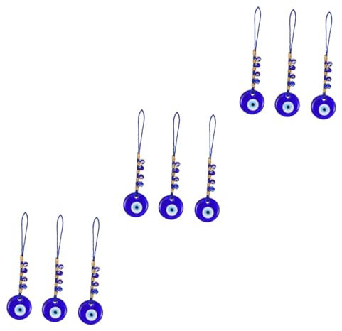 Gadpiparty 9 STK Dämonen Augen Schlüssel Blaue Perlenverzierungen des Bösen Blicks Schlüsselanhänger Mit Bösem Blick Schutzzauber Wand Dekoration Glas Teufels Auge Blaue Augen Rückansicht