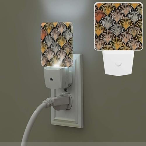 Bright Plug in Night Light Fan Pattern NightLights Plug into Wall Dusk to Dawn Sensor Soft White Automatic Night Light for Bathroom Hallway