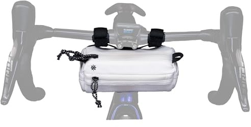 Lumiere & Co. Fahrrad-Lenker Tasche – Minimalistisches Design – 3 Größen, Mehrere Farben – Clipriemen, Schultergurt (Weiß, Mini)