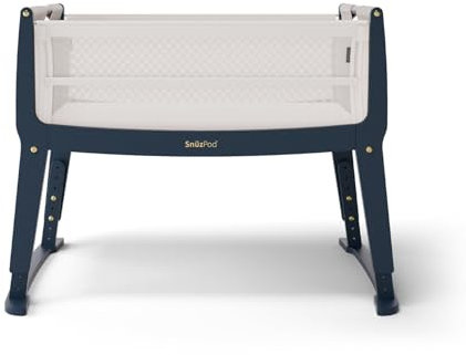 Snuz Pod Studio Next to Me Krippe – tragbares, leichtes Babybett mit Reißverschluss an der Wand, 3D atmungsaktive Matratze und 6 Höheneinstellungen – ideales Heim- und Reisebett mit Rollen, London