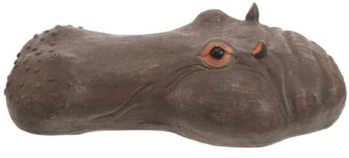 Baluue Teich Schwimmender Nilpferd Kopf Harz Tierkopf Statue Gefälschter Nilpferd Kopf Lockvogel Garten Tier Figur Abschreckung Teich Dekoration Entenschreck