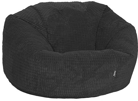 Gilda Giant Classic Corduroy Beanbag Delivered Filled (Black)