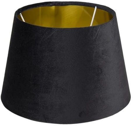Colmore Tisch Lampenschirm Schwarz Gold Samt E27 20 x 15 cm