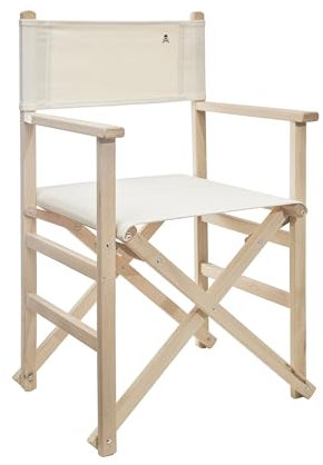 Scalpers Sillón Director Plegable Estructura sin Barniz con Lona Color Crudo Fabricada en Madera de Haya de Primera Calidad, 1 Silla