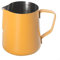 PETSTIBLE 350Ml Frothing Jug, Milk Jug with Measurement Mark,Stainless Steel Milk Frothing Pitcher Foam Jug Espresso Coffee(Yellow)