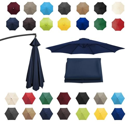 200/270/300cm Toile De Rechange Pour Parasol À 6/8 Baleines, Auvent De Rechange Pour Parasol De Terrasse, Toile De Rechange Pour Parasol Déporté, Housse De Rechange Pour Parasol D'extérieur(Color:Navy
