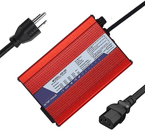 SHANRROW Lithium Battery Charger Golf Cart Battery Charger 6-10 Hours Full Charged Smart Charger with Trickle Charger for Car,Truck,Motorcycle,Lawn Mower,Lead Acid Batteries,Plug D,88.2V (21S)
