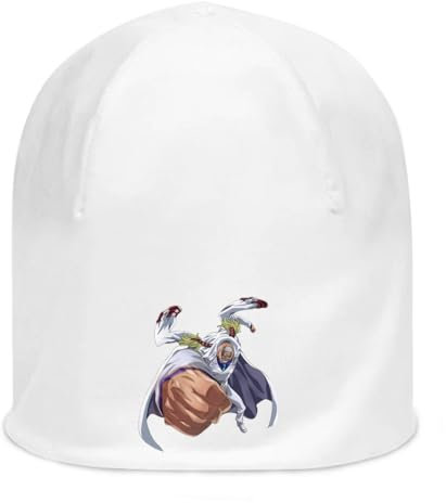 Atspauda Anime 237 Unisex dünne Baumwolle dehnbar weiß Slouch Beanie weiß, weiß, Einheitsgröße