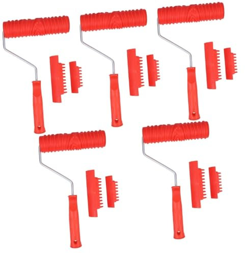 OSALADI 5juegos Rodillos De Pintura Textura De Madera Herramienta De Pintura Imitación Madera Para Decoración De Interiores y Manualidades