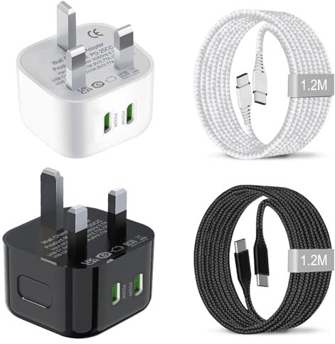 2Pack 25W Charger Plug and Cable for Samsung Galaxy A25 5G/A16 A26 A36 A56/Z Flip 6/Z Fold 6/Z Flip 5/Z Fold 5/Z Flip 4/Z Fold 4/A15/S25/A55 A35 5G/A54/S24 Plus/S23 FE/S22/iPhone 15 USB C Fast Adapter