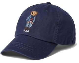 POLO RALPH LAUREN Baseballkappe aus Baumwolle, Marineblau mit Stickerei Polo Bear 710917437-002, blau, One size