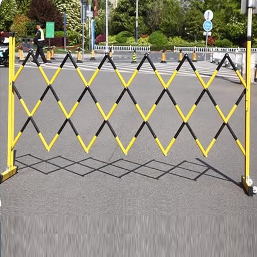 WHDEBPRD Verkehrszaun, ausziehbare Metallabsperrung, mobiles einziehbares Einfahrtstor, zusammenklappbare Sicherheitsabsperrung für die Verkehrskontrollgarage (Farbe: Schwarz, Größe: 1,2 x
