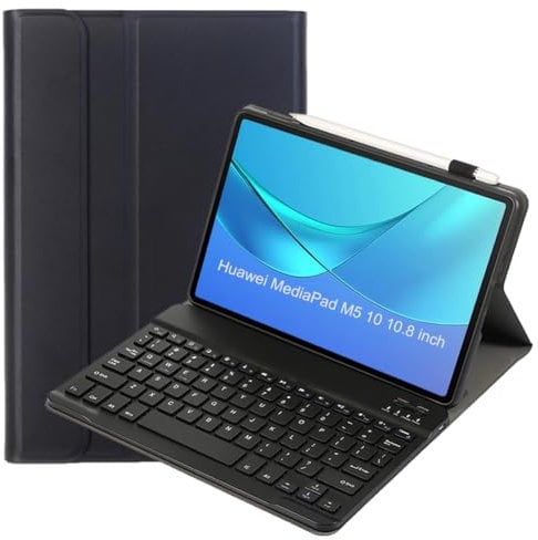 leleyo Cover tastiera per Huawei MediaPad M5 10.8 pollici Custodia tastiera wireless magnetica rimovibile QWERTY per Huawei MediaPad M5 10.8 (Nero)