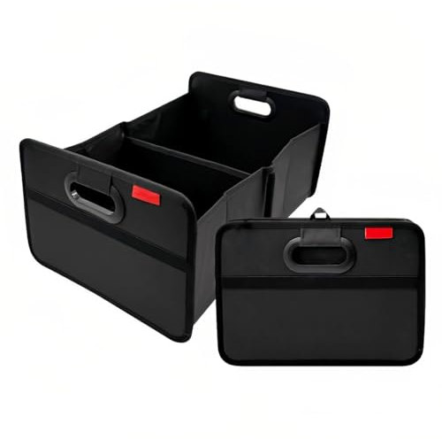 feyiubmen Auto Kofferraum Organizer - 47×33×23cm, Leicht zu Reinigen, Wasserdicht - Accessoires für Ordnung und Praktisch Storage - Schwarz - Zubehör, Einkaufskorb - Ideales Auto Geschenk