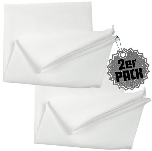 Qooltex Kissen inlett ohne Füllung 20x30 cm 2er Pack Set - 100% Baumwolle mit Reißverschluss - Leere Innenkissen Kissenbezug Kissenhülle Weiß - Viele Größen