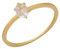 Calefee Verlobungsring Gold 375, Ringe Damen Schlicht mit Kristall Unregelmäßig, Schmuck Echtgold 9 Karat gr. 60 (19.1)