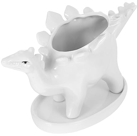 ROMISBABA Pot de Fleurs en Céramique Blanc avec Trous pour Succulentes, Économiseur d'eau et Drainage Facile, Décoration de Bureau et Maison, 1 Set