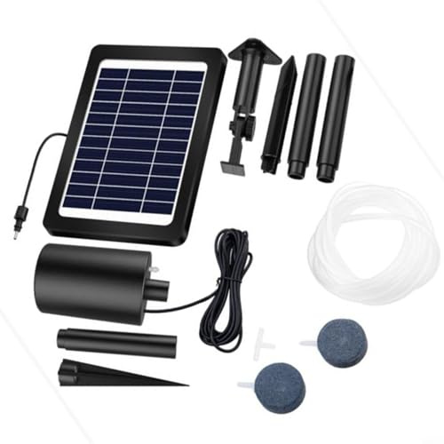 TONIXY Solar-Luftsprudler Pumpe 6V 3W Solarbetriebener Wassersauerstoffgeber Gartenteich Luftpumpe für kleine Pool Wasserpflanzen