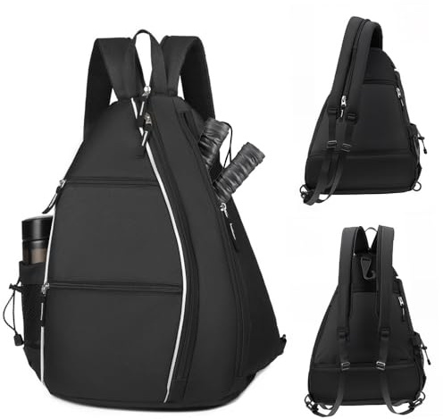 Zuxbolf Tennisrucksack Unisex Tennistasche 44x32x17cm Pickleball Tasche Leichte Sporttasche wasserdichte Schlägertasche Crossbody Rucksack Tennisschläger Hülle für 2 Schläger Badminton Padel Reisen
