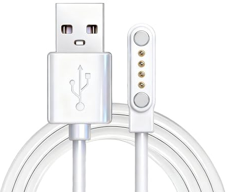 SRLWMYI Universal Kinder Smartwatch Ladekabel Magnetisch, Magnetisches USB-ladekabel Smartwatch mit 4-poligem Anschluss, Polabstand 2,54mm, Magnetisch Ladegerät für Smart Watch/Fitness Tracker
