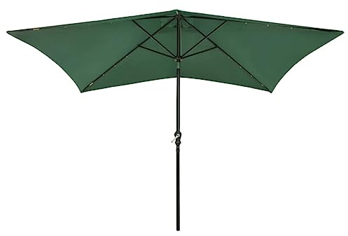 Generico Ombrellone a Sbalzo con Palo in Acciaio e LED Verde 2x3 m,Verde,7.42kg,313786