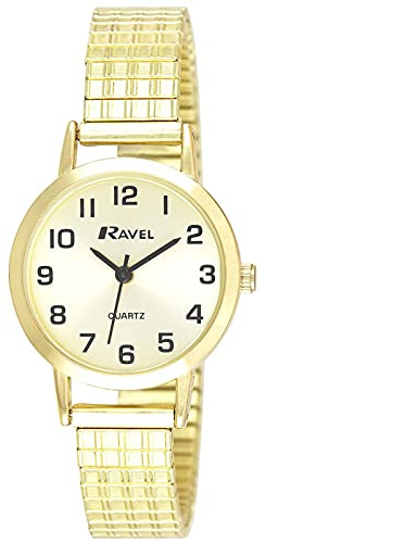 Ravel - Unisex Traditional Watch with Clear Numeral Dial on Expander Bracelet