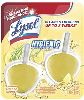 Lysol Automatic In-The-Bowl Toilet Cleaner, Cleans and Freshens Toilet Bowl, Lemon Breeze Scent (Pack of 2)