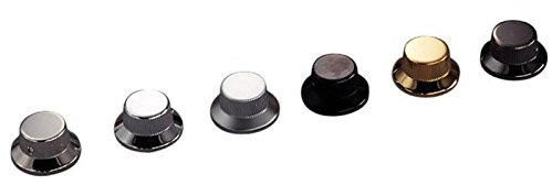 Schaller Germany Set of Three Strat Knobs, Black Chrome 15010400