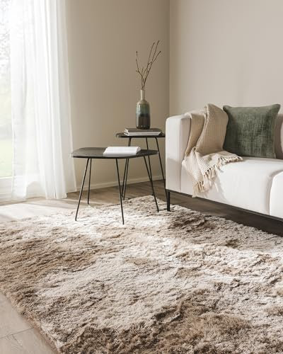 benuta Nest Hochflorteppich Whisper - Hellbraun 80x150 cm - Kuschelig Weicher Teppich für Schlaf- und Wohnzimmer - Pflegeleicht - Für Fußbodenheizung