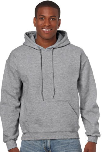 GILDAN Herren Adult 50/50 Cotton/Poly. Hooded Sweat Sweatshirt, Grau (Sport Grey), Medium (Herstellergröße: M)