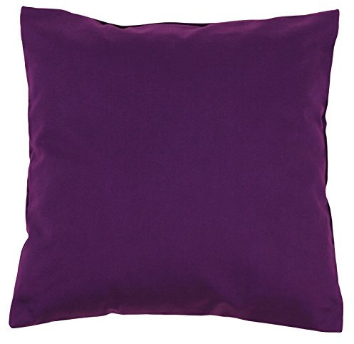 Hans-Textil-Shop Kissenbezug 40x40 cm Uni Lila Dunkel Baumwolle Dekokissen Kissenhülle Couchkissen Sofakissen Deko Reißverschluss
