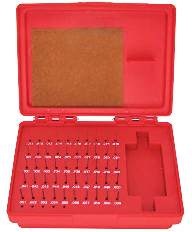 HFS(R) Steel Pin Gage Set Minus M0 with Plastic Case for Carpenters and Home Improvement 0.011-0.060 50pcs