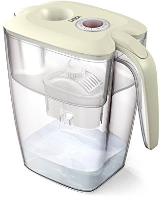 LAICA Tischwasserfilter Big Roma J81-EA Farbe Cream, Gesamtfassungvermögen 3,70 L, Liter Counter Farbe grün + 2 STK. Liter Counter Farbe Bordeaux und Night Blue