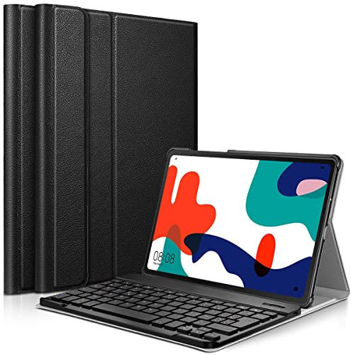 Seluxion - Étui de Protection Slim (Noir) + Clavier Bluetooth pour Huawei Matepad 10.4 (2020)