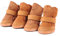Hillento Abnehmbarer Verschluss Welpen Hund Schuhe Winter Booties Stiefel, Pfote Protektoren, 2 Paare, braun
