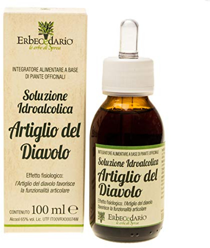 Soluzione Idroalcolica Artiglio Del Diavolo Erbecedario, Favorisce la Funzionalità Articolare, 1 Flacone 100ml