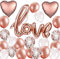 19 Stück Roségold Luftballon Hochzeit XXL LOVE Folienballon Rose Gold Folienballon Herz Konfetti Ballons Set für Geburtstag Heiratsantrag Hochzeit Party Valentinstag Dekoration