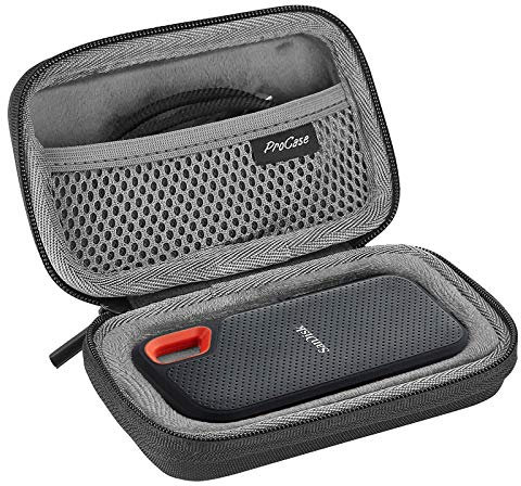 ProCase Étui pour SSD Extreme Portable SanDisk, SDSSDE60 2TB / 1TB / 500GB / 250GB, Housse de Protection en EVA Rigide Antichoc Résistant à l'eau