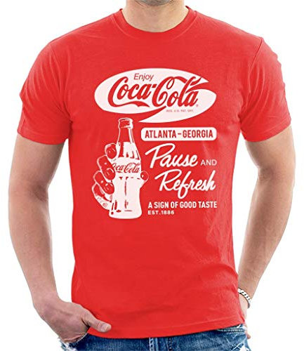 Coca Cola Pause and Refresh Retro Men's T-Shirt Red