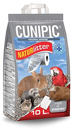 CUNIPIC Naturlitter - Lecho Ecológico de Papel, 10 litros - Lecho para Conejos Cobayas Chinchillas Roedores- Papel Absorbente