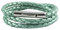 König Design Lederkette Lederband Leder-Armband 3 mm Herren Halskette Grün Metallsich 45 cm lang mit Hebeldruckverschluss geflochten