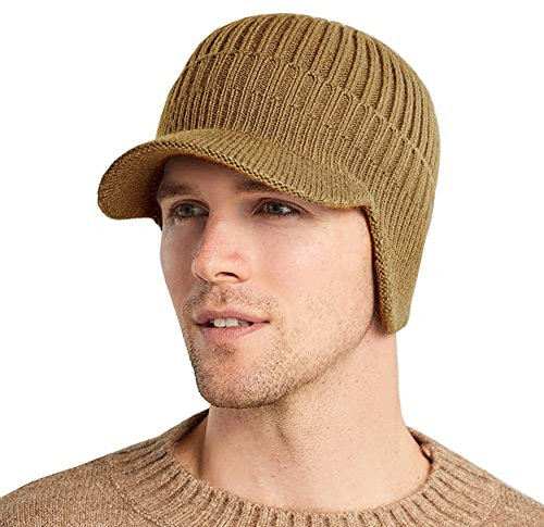 YAMEE Casquette Homme Hiver avec Doublure Chauds,Bonnet Polaire Homme Tricoté,Chapeaux d'hiver Chauds Hommes avec Cache-Oreilles pour Activité en Plain Air