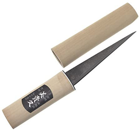 Katana - Coltello giapponese da cucina in legno per intaglio del ghiaccio, forgiato a mano in Giappone (nero 120 mm)